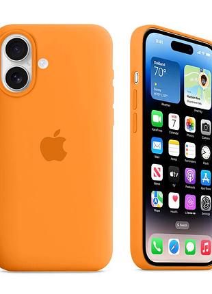 Чехол kassel silicone full case protective для iphone 16 с микрофиброй оранжевый papaya