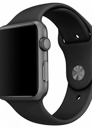 Силиконовый ремешок для apple watch 42mm/44mm/45mm black чёрный