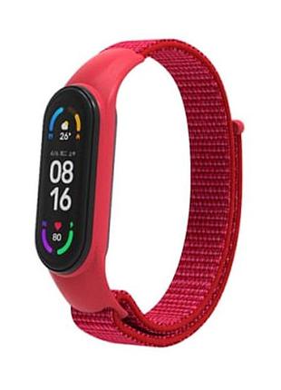 Ремінець nylon протиударний для mi band 3/4/5/6/7 червоний