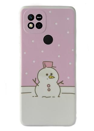 Чехол новогодний premium для xiaomi redmi 10c (06) снеговик новогодний