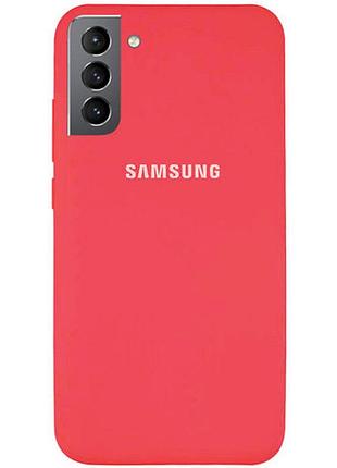 Чохол silicone case для samsung premium s21 plus camelia (15) світло-червоний