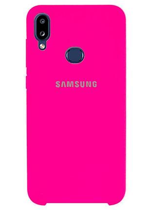 Чохол silicone case для samsung premium a10s shiny pink (21) яскраво рожевий