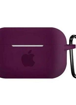 Чохол для airpods pro logo silicone case з карабіном (33) marsala марсала