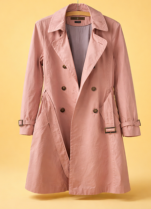 Тренч кольору пудра massimo dutti