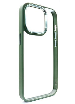 Чехол crystal guard для iphone 14 защитный аксессуар в цвете khaki green для надежной защиты устройства