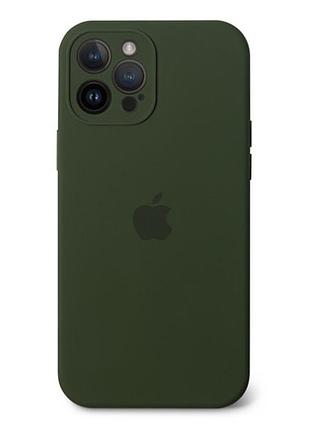 Чехол silicone case full camera protective для iphone 15 pro max - army green