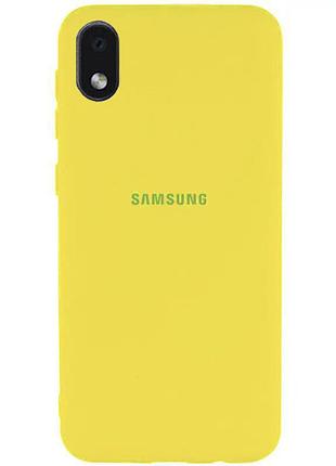 Чехол silicone case для samsung premium a01core yellow (20) желтый