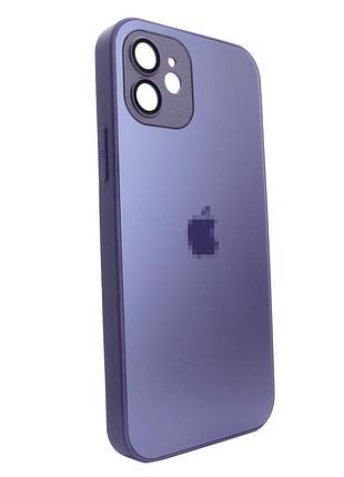 Чохол ag glass для iphone 12 матовий захисний з magsafe і захистом камери deep purple
