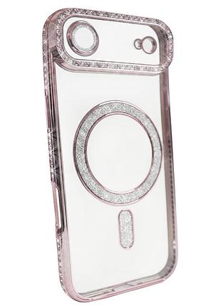 Чохол diamond shining case з magsafe для iphone 17 air захисний аксесуар рожевого кольору для стильного оформлення