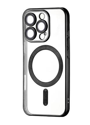 Чехол силиконовый с magsafe защита камеры для iphone 16 pro черный
