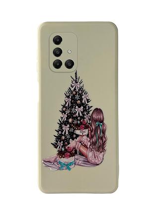 Чехол новогодний tpu для samsung a51 (11) девочка новый год белый