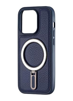 Чехол jinduka leather ringo кожзам противоударный для iphone 14 pro синий