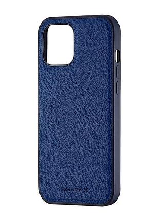 Чохол jinduka leather case magsafe для iphone 12 pro max протиударний із захистом камери глибокий синій