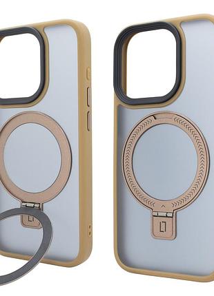 Чохол nofelet matt ring case magsafe для iphone 16 pro золотий захисний аксесуар із магнітом