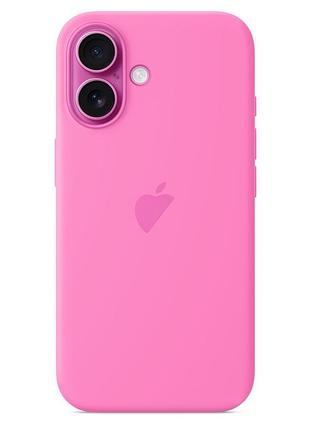 Чехол silicone case magsafe для iphone 16 оригинальный защитный аксессуар розовый peony