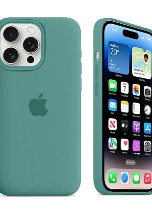 Чохол kassel silicone full case protective для iphone 16 pro max з мікрофіброю зелений pine green