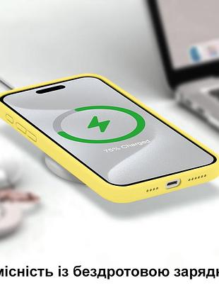 Чехол kassel silicone full case protective для iphone 16 с микрофиброй желтый canary yellow 8