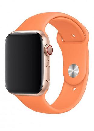 Силиконовый ремешок для apple watch 42mm/44mm/45mm papaya оранжевый