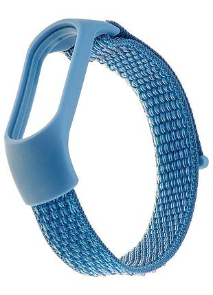 Ремешок нейлон для mi band 3 4 5 6 7 голубой