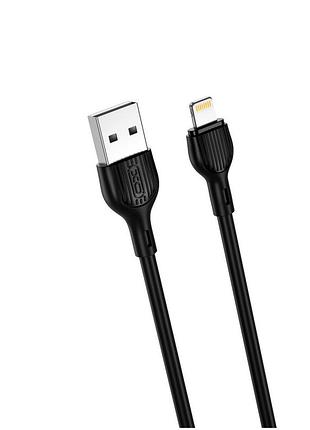 Кабель xo nb200 lightning 1m 2.1a чорний протиударний для iphone
