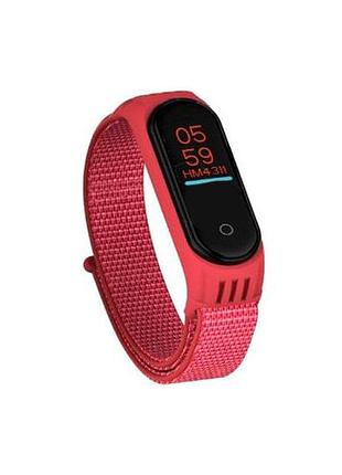Ремешок силиконовый противоударный для mi band 5/6 светло-розовый