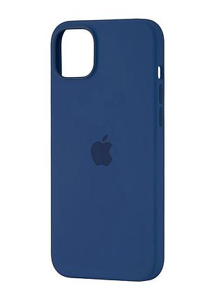 Чехол силиконовый magsafe противоударный для iphone 14 plus темно-синий
