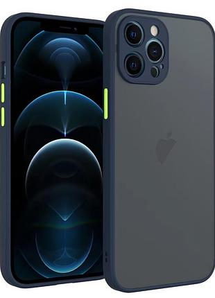Чехол avenger case для iphone 13 pro max защитный с функцией объектива темно-синий