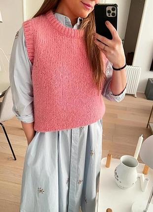 Свитер 30% альпака 20% шерсть opus розовый цвет l-xl