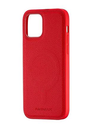 Чехол jinduka leather magsafe противоударный для iphone 12 pro красный