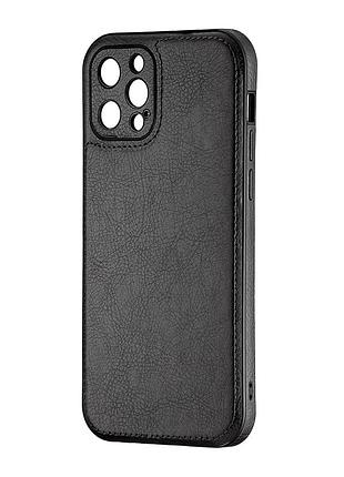 Чехол jinduka кожзам защита камеры для iphone 12 pro черный