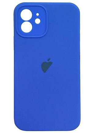Чехол silicone case full camera для iphone 12 ультрамариновый защитный аксессуар с функцией защиты камеры