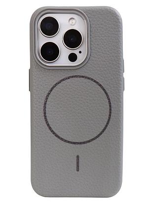 Чохол для iphone 14 pro grain silicone magsafe серый защитный аксессуар для надежной защиты телефона