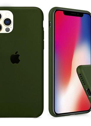 Чехол silicone full case для iphone 11 pro max khaki зеленый