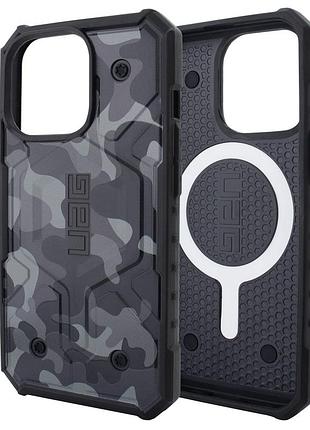 Чехол uag magsafe для iphone 12 pro max защитный камуфляжный черно-серый для надежной защиты устройства