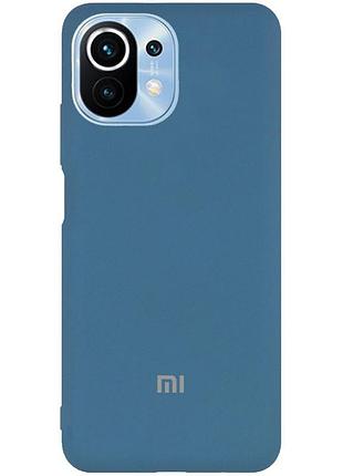 Чехол silicone case premium для xiaomi mi 11 lite azure (10) синий