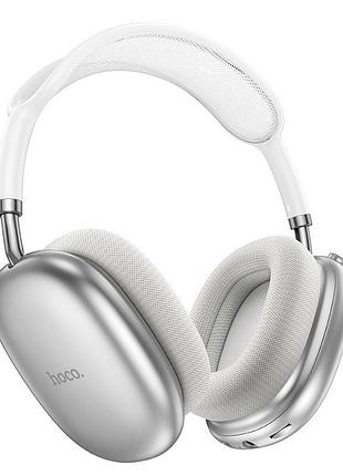 Навушники bluetooth hoco w55 срібло з магнітним кріпленням