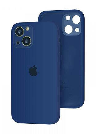 Чехол silicone full case camera protective для iphone 13 navy blue (45) синий