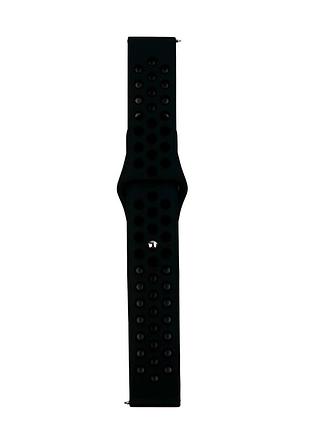Ремешок силиконовый черный для galaxy watch 42mm gear s2 amazfit bip gts 20 мм
