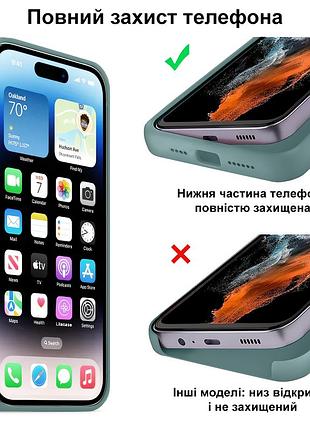 Чехол kassel silicone full case protective для iphone 16 с микрофиброй зеленый cactus 6