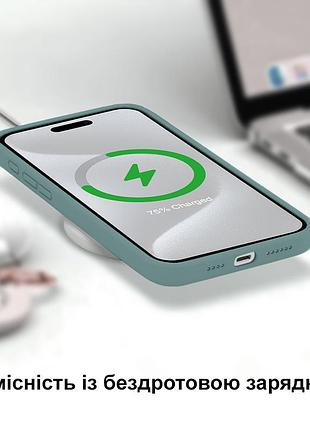 Чехол kassel silicone full case protective для iphone 16 с микрофиброй зеленый cactus 8