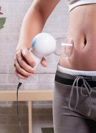 Вакуумний антицелюлітний масажер 2 режими акумуляторний білий celluless md