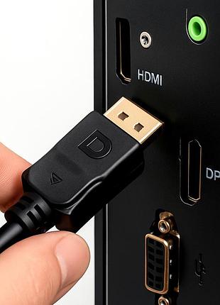 Кабель-переходник displayport hdmi 4k 1.8 м черный медь для подключения монитора