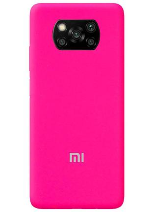 Чохол silicone case premium для xiaomi poco x3 shiny pink (21) яскраво рожевий