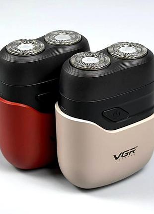 Акумуляторна електробритва vgr v-345, сіра, usb-зарядка/ машинка для гоління/електрична бритва для