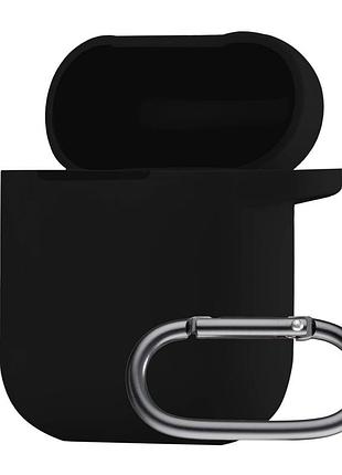 Чехол силиконовый противоударный для airpods 1/2 черный