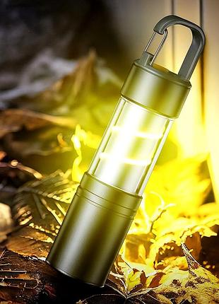 Фонарь аккумуляторный led 5 вт usb зарядка черный металл и пластик кемпинговый bl-5155 с карабином