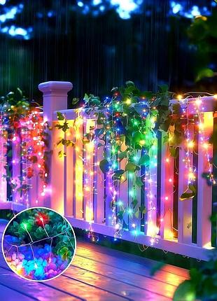 Сетевая гирлянда-фейерверк 10 м 300 led мультицвет с пультом ду для украшения елки