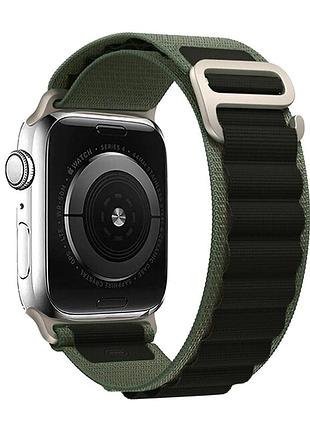 Ремешок alpine loop для apple watch 38mm 40mm 41mm удобный стильный зеленый черный для активного отдыха