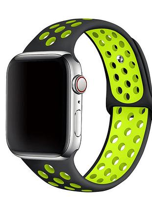 Силиконовый ремешок nike sport band для apple watch 38mm/40mm/41mm black/yellow черный с желтым