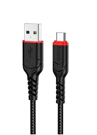 Кабель hoco x59 micro usb черный противоударный 1.6м